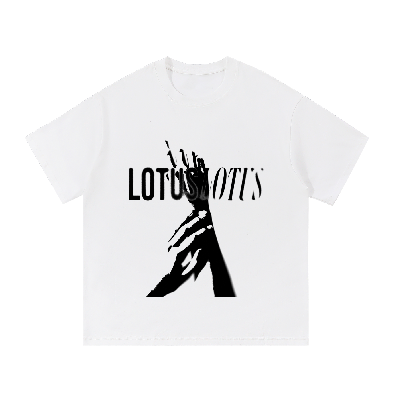 Distressed Lotus Essential Cotton T-Shirt